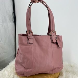 COACH SOHO NORTH SOUTH PINK LEATHER TOTE SHOULDER HANDBAG F17216